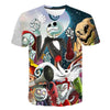 Halloween Printed 3D Short Sleeve Tshirt The Nightmare Before Christmas Cosplay T-Shirt Jack And Sally Slim Design Fashion Tops | Vimost Shop.