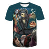 Halloween Printed 3D Short Sleeve Tshirt The Nightmare Before Christmas Cosplay T-Shirt Jack And Sally Slim Design Fashion Tops | Vimost Shop.