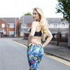 Fashion Women Trend Green Floral Leaf Flower Pattern Leggings Sexy Elasticity Fitness Slim Bottoms Workout Pants | Vimost Shop.