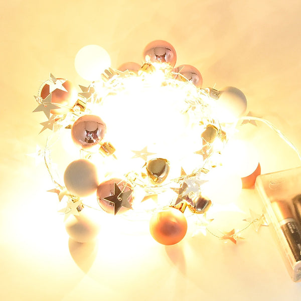 78.7in Christmas Lights Party LED String Lights Holiday Garland Home Decor Christmas Pine Cones Beads Star Led Lights Decoration | Vimost Shop.