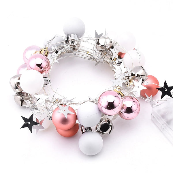 78.7in Christmas Lights Party LED String Lights Holiday Garland Home Decor Christmas Pine Cones Beads Star Led Lights Decoration | Vimost Shop.