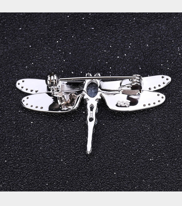 1.41Ct Natural Sky Blue Topaz Brooch 925 Sterling Sliver Handmade Design Dragonfly Brooches For Women Fine Jewelry | Vimost Shop.