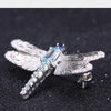 1.41Ct Natural Sky Blue Topaz Brooch 925 Sterling Sliver Handmade Design Dragonfly Brooches For Women Fine Jewelry | Vimost Shop.
