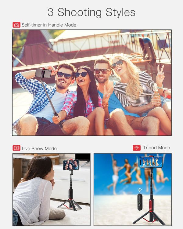 All In One Tripod Selfie Stick Phone Holder bluetooth Retractable Tripod Selfie Stick for iphone for huawei for xiaomi | Vimost Shop.