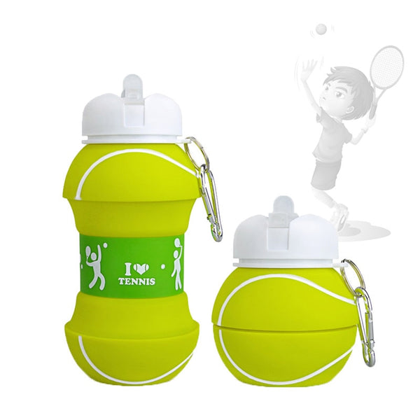 Sports Fold Water Bottle Football Basketball Tennis Leakproof Portable Silica gel Kettle Travel Office School Kids Water Bottle | Vimost Shop.