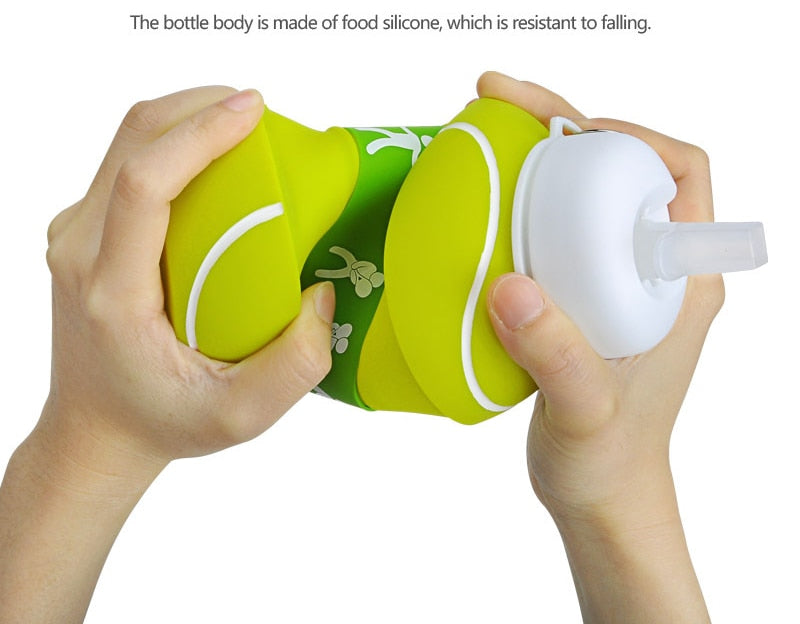 Sports Fold Water Bottle Football Basketball Tennis Leakproof Portable Silica gel Kettle Travel Office School Kids Water Bottle | Vimost Shop.