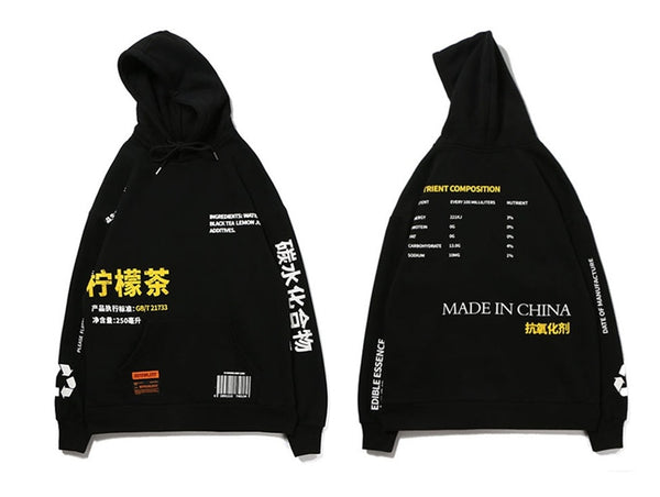 Men Hoodies Pullover fashion Streetwear LemonTea Print Deisgn Sweatshirt Hip Hop Autumn Winter Fleece Hoodie | Vimost Shop.