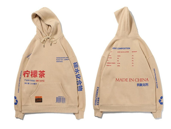 Men Hoodies Pullover fashion Streetwear LemonTea Print Deisgn Sweatshirt Hip Hop Autumn Winter Fleece Hoodie | Vimost Shop.