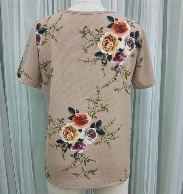 Summer Women Blouses Chiffon Print Blouse Short Sleeve Shirts Casual Ladies Clothing | Vimost Shop.