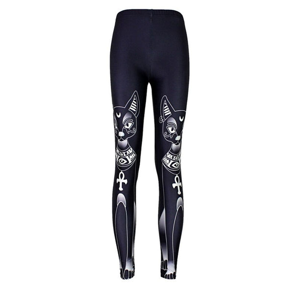 Summer style Leggings For Women's cute Black white cat Digital Printing Elasticity Pants Elasti pants Plus size Drop ship | Vimost Shop.