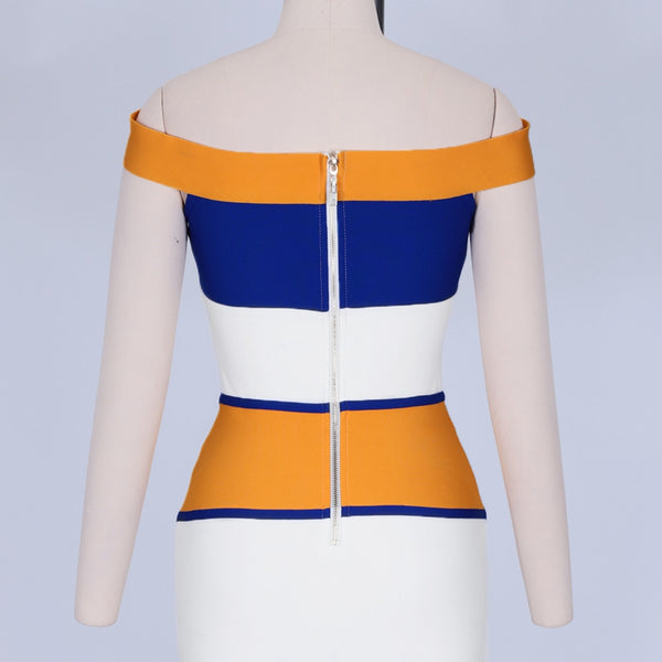 New Arrivals Bandage Dresses Off Shoulder Celebrity Bandage Dresses Yellow  Mermaid Party Dresses | Vimost Shop.