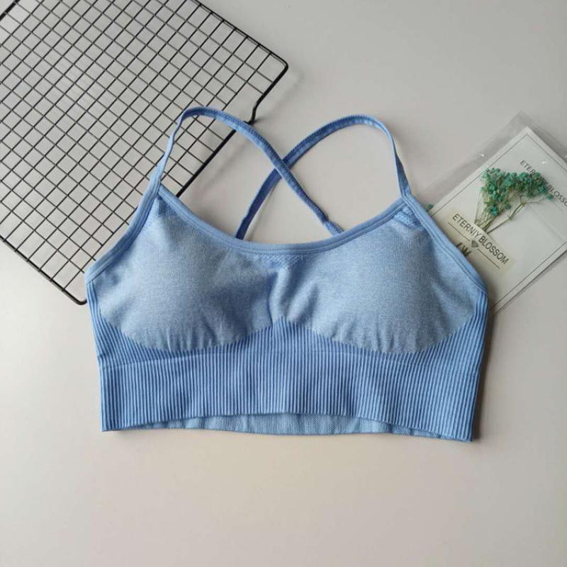 Woman seamless Patchwork Bra Padded Push Up Sports Top Women Fitness Running Cropped Top Gym | Vimost Shop.