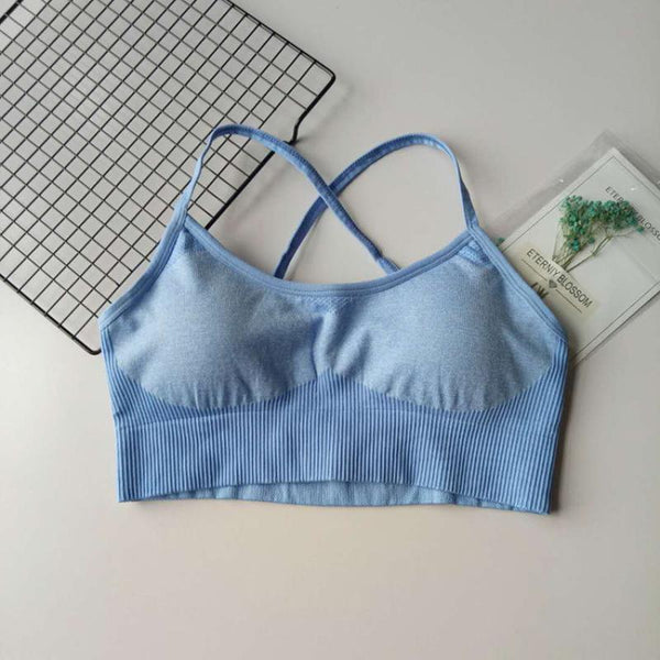 Woman seamless Patchwork Bra Padded Push Up Sports Top Women Fitness Running Cropped Top Gym | Vimost Shop.