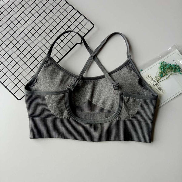 Woman seamless Patchwork Bra Padded Push Up Sports Top Women Fitness Running Cropped Top Gym | Vimost Shop.