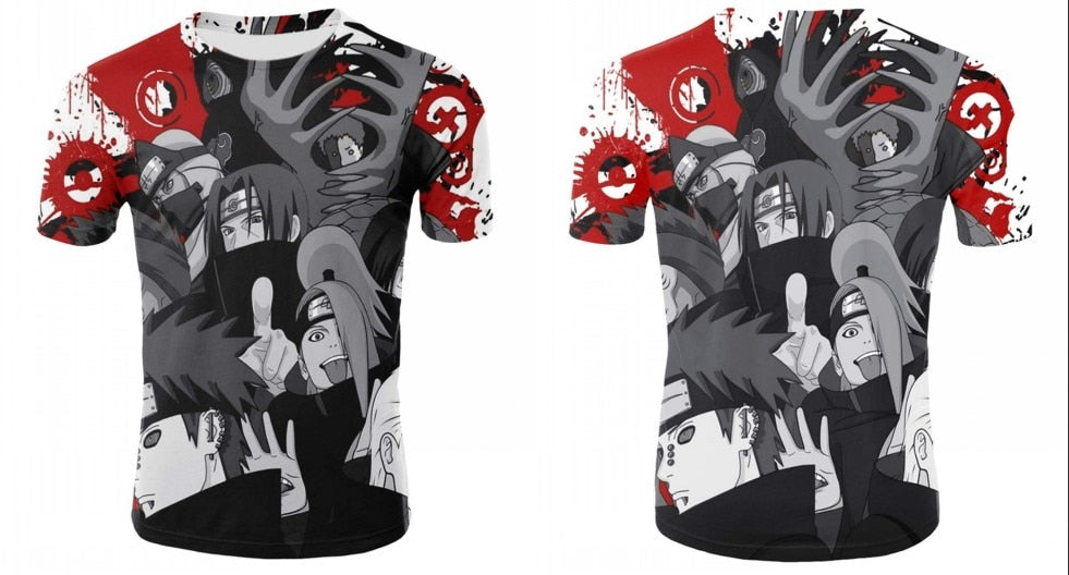 Naruto 3D T Shirt Men/women Uchiha Itachi Sasuke Kakashi Gaara Japan Anime Funny Tees Top Summer Fashion Tshirt Casual T-shirt | Vimost Shop.