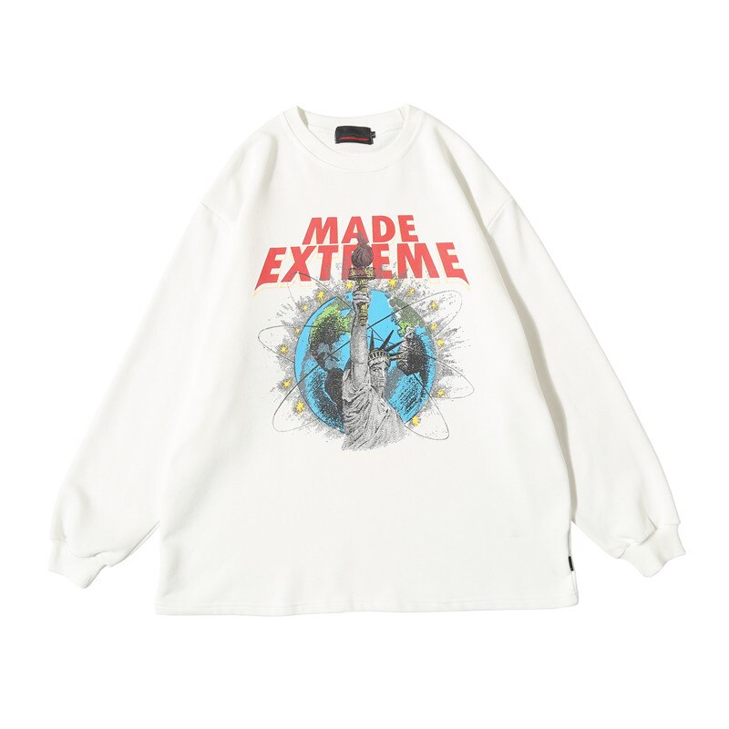 Hip Hop Statue of Liberty Print Fleece Sweatshirts Hoodies Streetwear Men Hispter Casual Pullover Fashion Urban Tops | Vimost Shop.