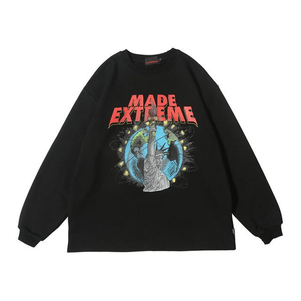 Hip Hop Statue of Liberty Print Fleece Sweatshirts Hoodies Streetwear Men Hispter Casual Pullover Fashion Urban Tops | Vimost Shop.
