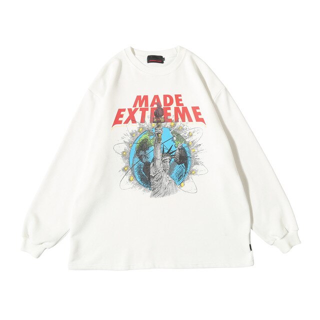 Hip Hop Statue of Liberty Print Fleece Sweatshirts Hoodies Streetwear Men Hispter Casual Pullover Fashion Urban Tops | Vimost Shop.