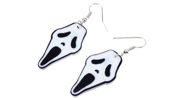 Acrylic Halloween Howling Ghost Earrings Dangle Drop Big Long Fashion Jewelry For Women Girl Ladies Teens Kid Accessories | Vimost Shop.