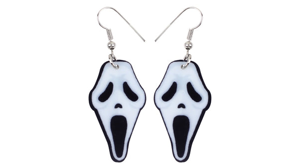 Acrylic Halloween Howling Ghost Earrings Dangle Drop Big Long Fashion Jewelry For Women Girl Ladies Teens Kid Accessories | Vimost Shop.