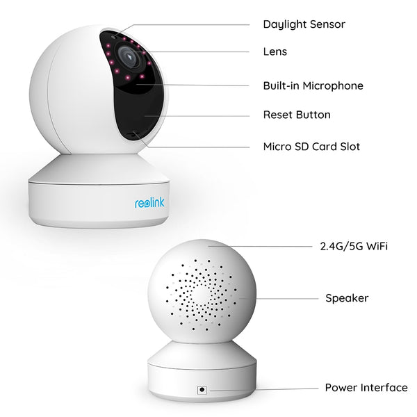 5MP PTZ home security camera wifi 2.4G/5G 3x Optical Zoom Pan/Tilt 2-way audio indoor SD card slot remote access E1 Zoom | Vimost Shop.