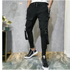 Streetwear Men Ribbons Color Block Black Pocket Cargo Pants  Harem Joggers Harajuku Sweatpant Hip Hop Trousers Casual Pants | Vimost Shop.
