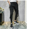 Streetwear Men Ribbons Color Block Black Pocket Cargo Pants  Harem Joggers Harajuku Sweatpant Hip Hop Trousers Casual Pants | Vimost Shop.