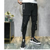 Streetwear Men Ribbons Color Block Black Pocket Cargo Pants  Harem Joggers Harajuku Sweatpant Hip Hop Trousers Casual Pants | Vimost Shop.