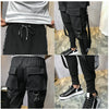 Streetwear Men Ribbons Color Block Black Pocket Cargo Pants  Harem Joggers Harajuku Sweatpant Hip Hop Trousers Casual Pants | Vimost Shop.