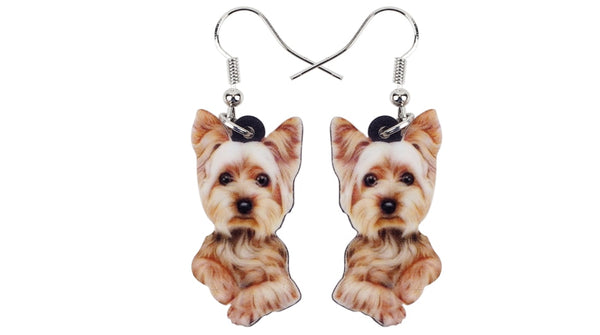 Acrylic Cute Yorkshire Terrier Dog Big Long Dangle Drop Earrings  Fashion Animal Jewelry For Girls Women Ladies Wholesale | Vimost Shop.
