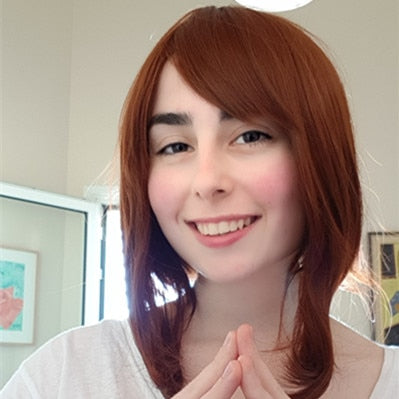 My Hero Academia OCHACO URARAKA Auburn Brown Short Straight Bob Synthetic Cosplay Wig Role Play Halloween Costume парик | Vimost Shop.
