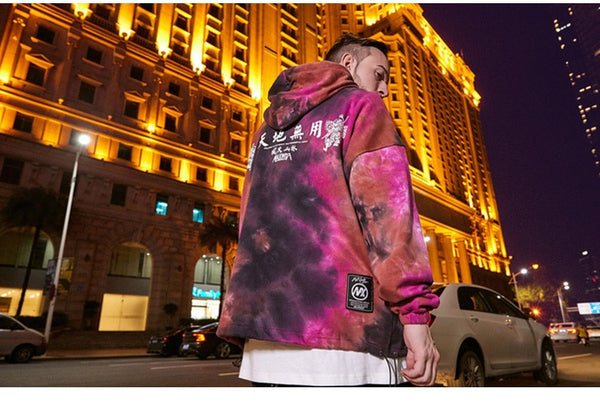 Men Watercolor Pullover Big Pockets Chinese Style Hooded Sweatshirt Autumn Streetwear | Vimost Shop.