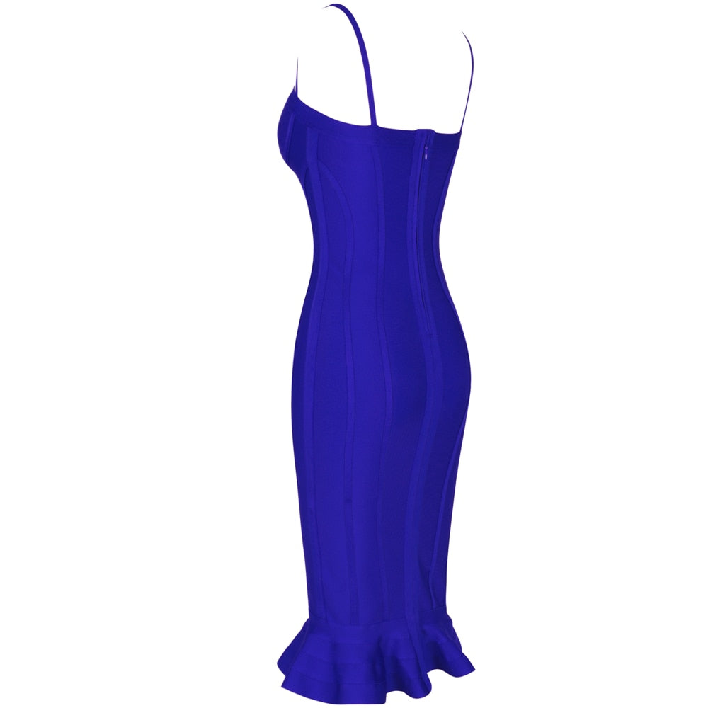 Women Lemon Yellow Fluted Bustier Mermaid Bandage Dress Sexy Club Party Dresss | Vimost Shop.