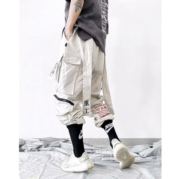 Multi Pockets Hip Hop Cargo Pants Men Harajuku Streetwear Sweatpants Joggers Elastic Waist Trousers Harem Pants | Vimost Shop.