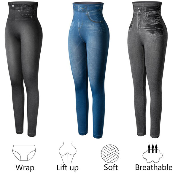Faux Denim Jeans Leggings High Waist Fashion Slim Women Seamless Leggings Sexy Long Printing Fitness Legging Casual Pencil Pants | Vimost Shop.