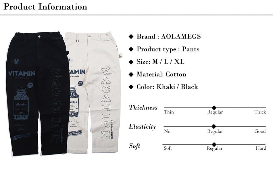 Men High Street Elastic Waist Fashion Baggy Hip Hop Style Men Streetwear | Vimost Shop.
