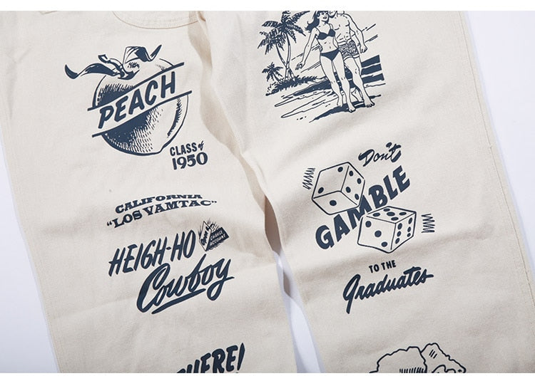 Men High Street Elastic Waist Fashion Baggy Hip Hop Style Men Streetwear | Vimost Shop.