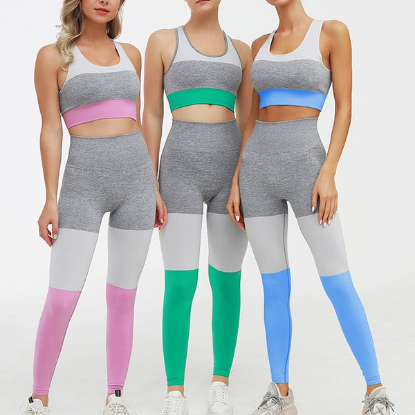 Seamless Patchwork Yoga Sets Women Fitness Clothing | Vimost Shop.