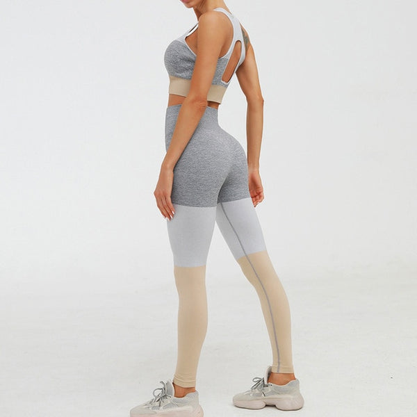 Seamless Patchwork Yoga Sets Women Fitness Clothing | Vimost Shop.