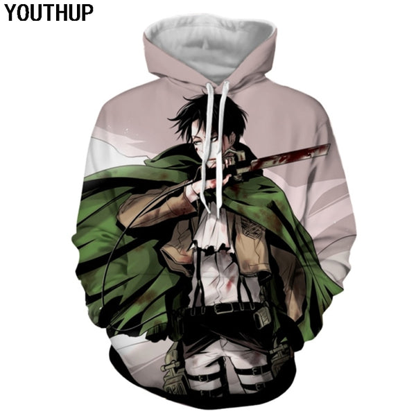 Anime Design Men's 3d Hoodies Fashion Full Printed Hooded Pullovers Male Cool Attack On Titan 3D Sweatshirt Hoodies | Vimost Shop.