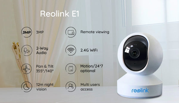 3MP indoor ip camera WiFi Pan&Tilt 2-way audio remote access SD card slot home security camera  E1 | Vimost Shop.