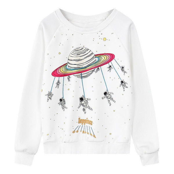 Women O-Neck UFO Print Harajuku Style Sweatshirt | Vimost Shop.