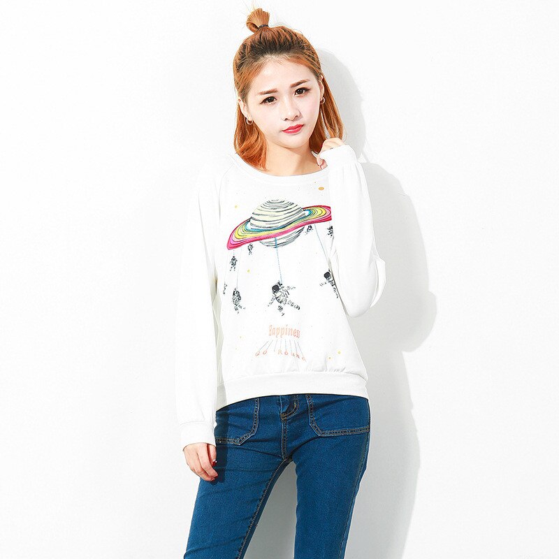 Women O-Neck UFO Print Harajuku Style Sweatshirt | Vimost Shop.