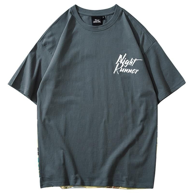 Streetwear T Shirt Men Hip Hop Chinese Colorful Fairyland Tshirt Short Sleeve Cotton | Vimost Shop.