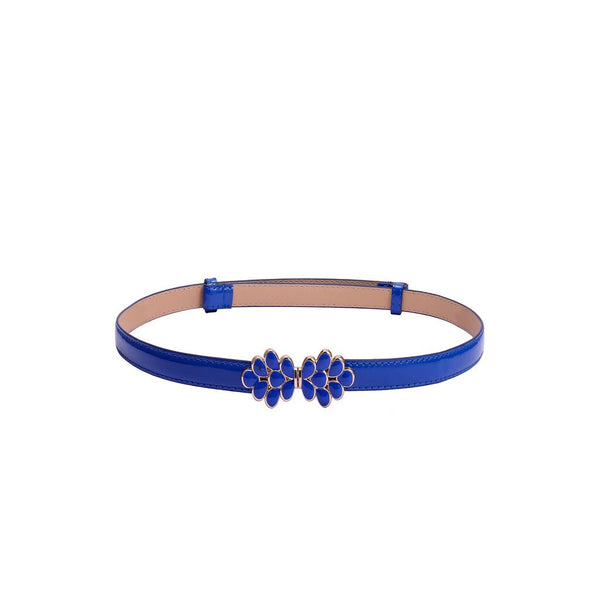 Flower buckle Candy Color Women Belt Ladies Fashion No hole Waist Belt Narrow Stretch Dress  Female Belt oval Leather Waistband | Vimost Shop.