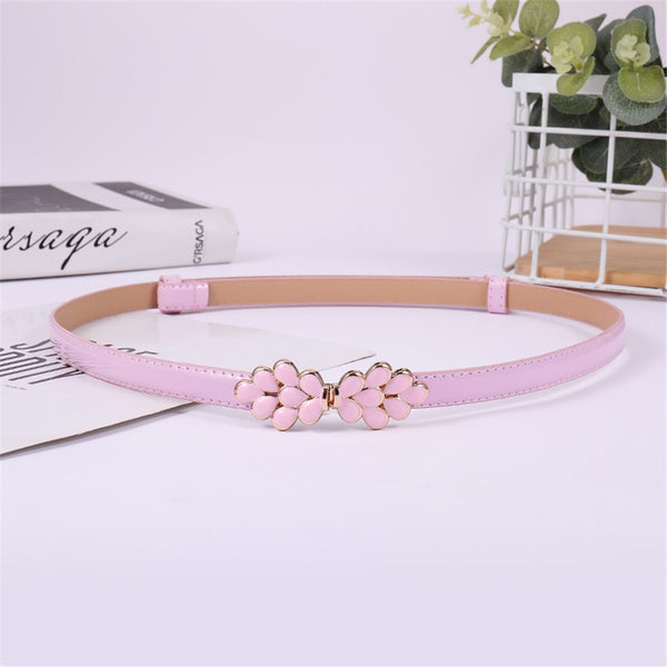Flower buckle Candy Color Women Belt Ladies Fashion No hole Waist Belt Narrow Stretch Dress  Female Belt oval Leather Waistband | Vimost Shop.