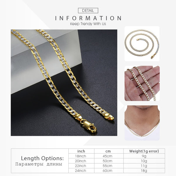 Gold Chain Necklace for Men Women Cuban Link Chains Mens Womens Necklaces Wholesale 2019 Fashion Men's Woman Jewelry | Vimost Shop.