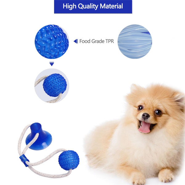 3Pcs Multifunction Pet Molar Bite Dog Toys Rubber Chew Ball Cleaning Teeth Safe Elasticity Soft Puppy Suction Cup Dog Biting Toy | Vimost Shop.
