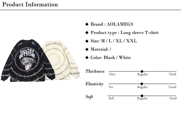 Sweatshirt Men Vicious Dog Printed Hip Hop Street Style Hoodies Streetwear | Vimost Shop.