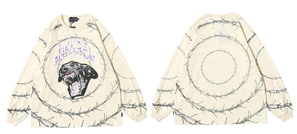 Sweatshirt Men Vicious Dog Printed Hip Hop Street Style Hoodies Streetwear | Vimost Shop.